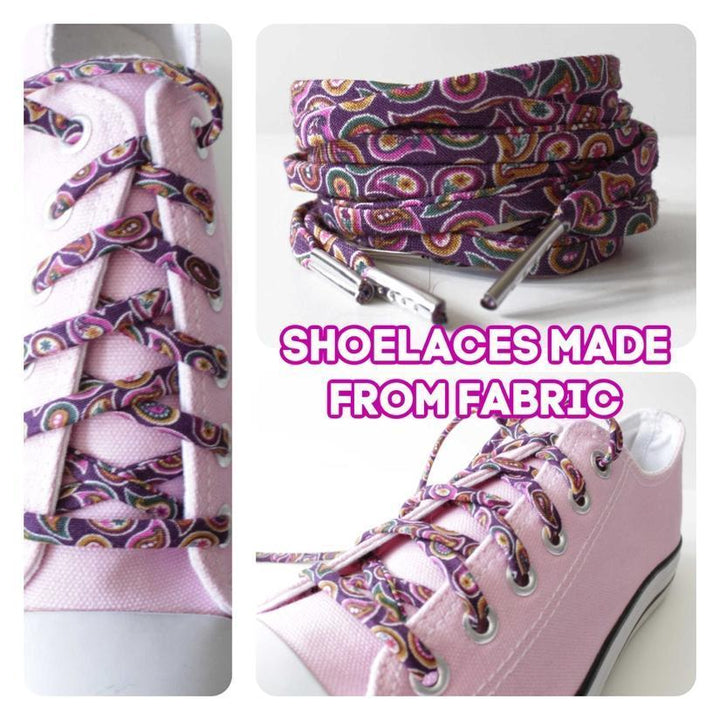 Shoelaces Purple Plum Paisley