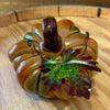 Fall Painted Ceramic Pumpkins & Gourds Short Pumpkin