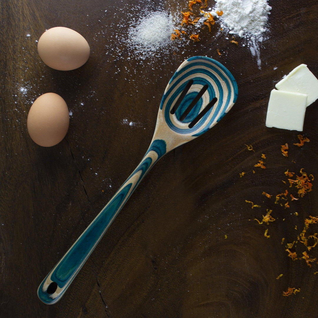 Slotted Spoon Mykonos Birched Wood Collection