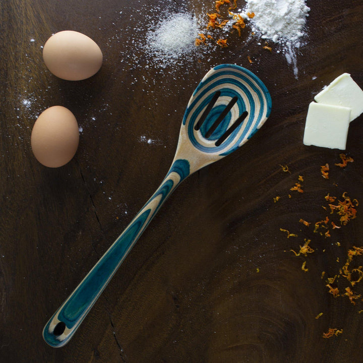 Slotted Spoon Mykonos Birched Wood Collection