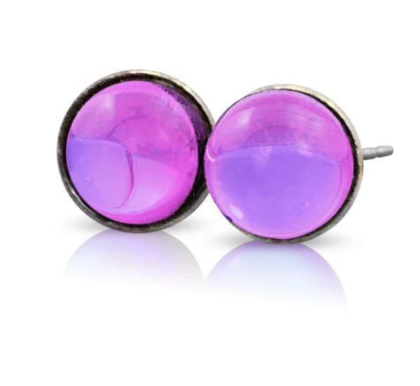 Small Crystal Stud Earrings Violet