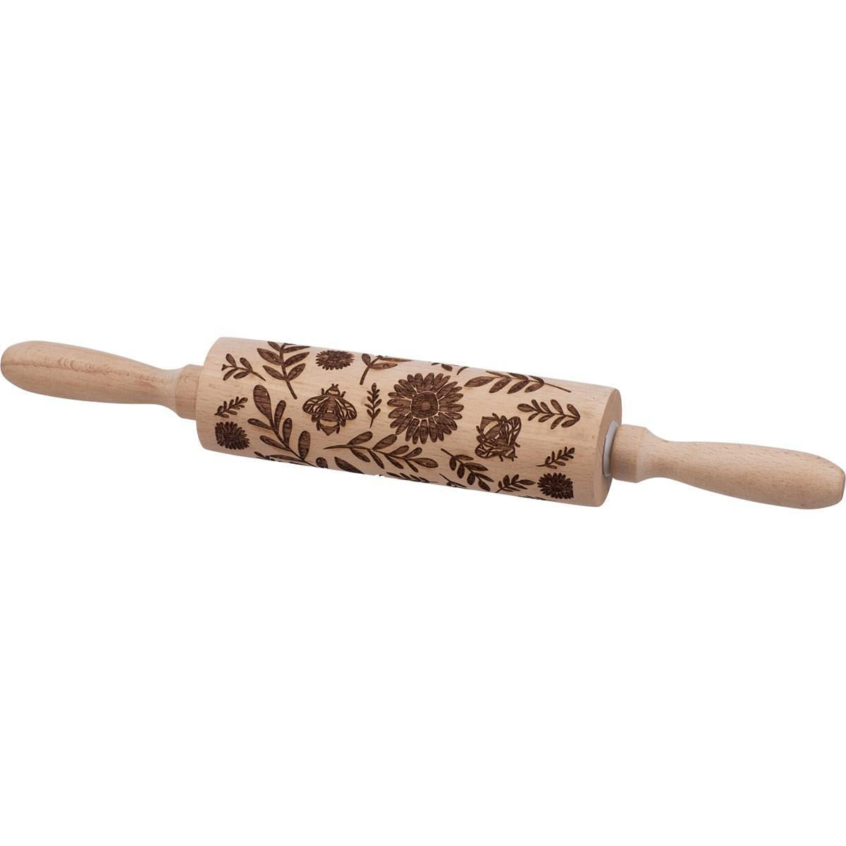 Small Embossing Rolling Pin | Florals