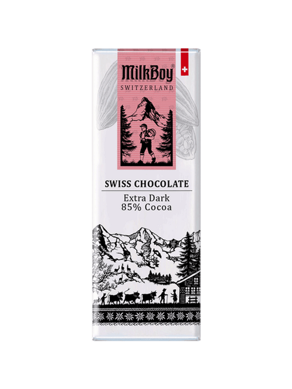 Milkboy Finest Swiss Chocolate Extra Dark 85% Cocoa Snack Size 1.4 oz.