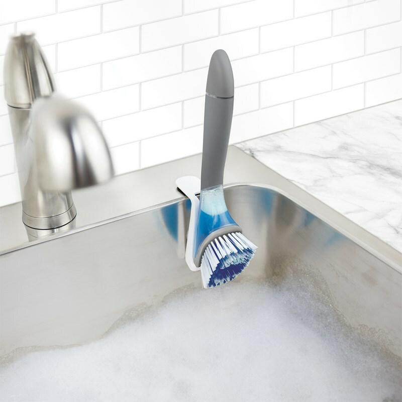 Soap Dispensing Dish Brush with Magnetic Holder