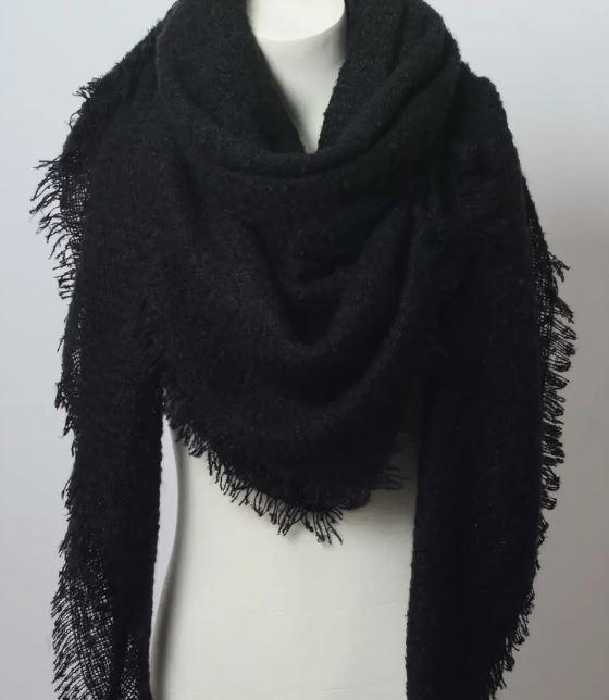 Solid Marl Woven Blanket Scarf