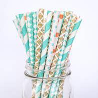 Colorful Paper Straws Something Tourquoise