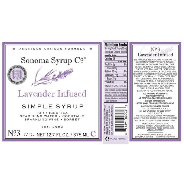 Sonoma Syrup | Lavender Infused Simple Syrup