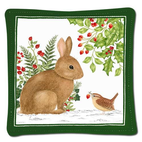 Spiced Mug Mat | Brown Winter Bunny