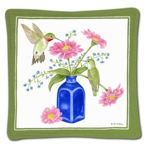 Spiced Mug Mat Humming Bird with Cobalt Vase