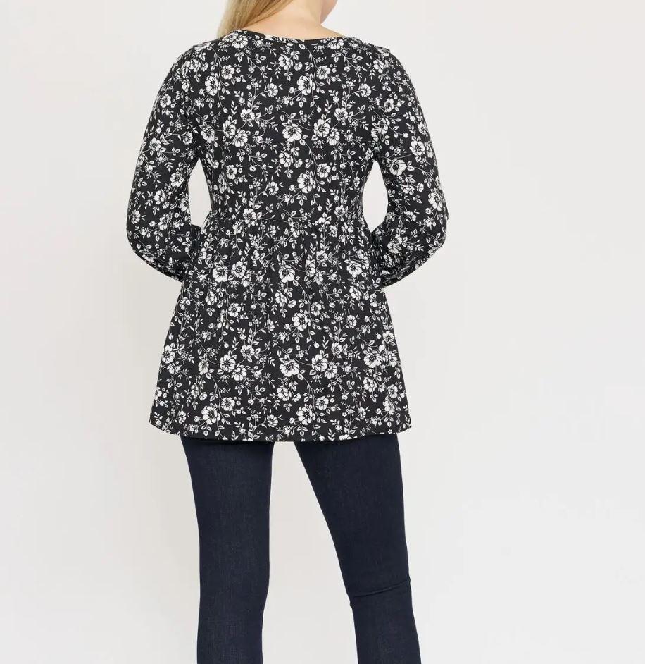 Square Neck Side Accent Baby Doll Top