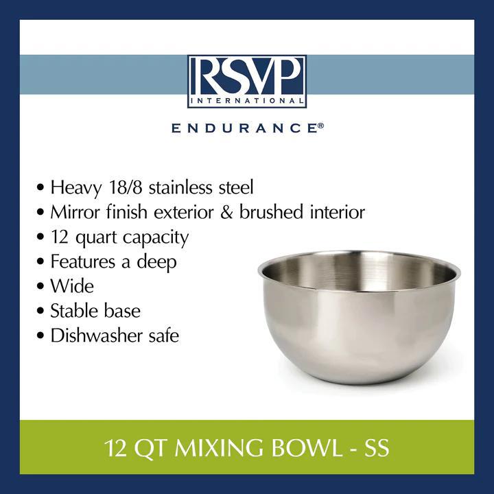 Stainless Steel Mixing Bowl | 12 Quart