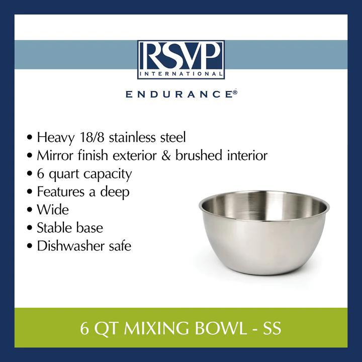 Stainless Steel Mixing Bowl | 6 Quart