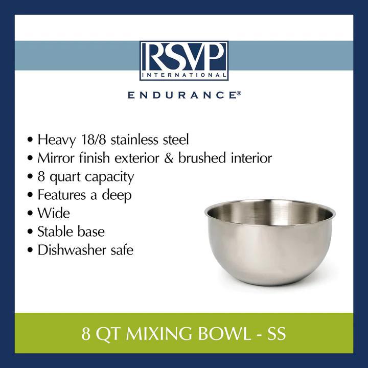 Stainless Steel Mixing Bowl | 8 Quart