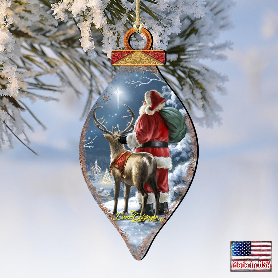 Starry Night Santa Keepsake Decorative Christmas Ornament