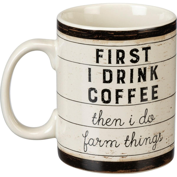 Stoneware Coffee Mug | First Coffee, Then Farm Things