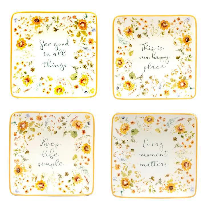 Sunflowers Forever Canape Plate