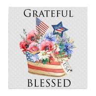 Swedish Sponge Dish Cloth | 4th of July Patriotic Grateful Blessed