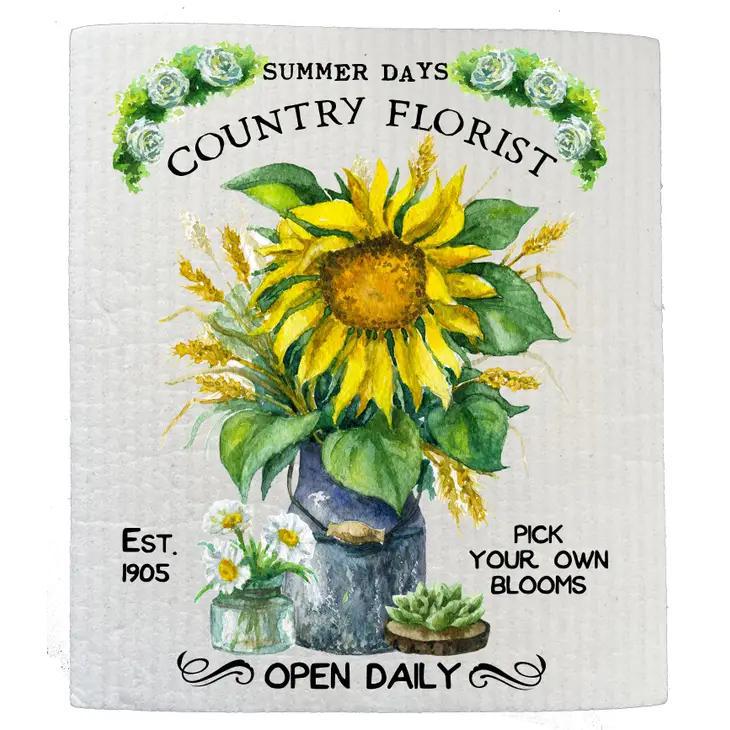 Swedish Sponge Dish Cloth | Country Florist Summer Sunflower