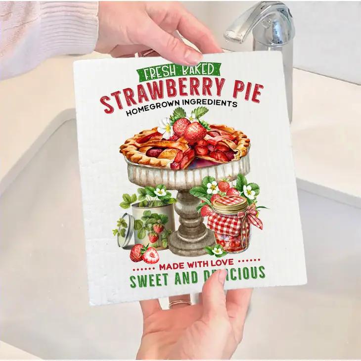 Swedish Sponge Dish Cloth | Country Fresh Baked Strawberry Pie