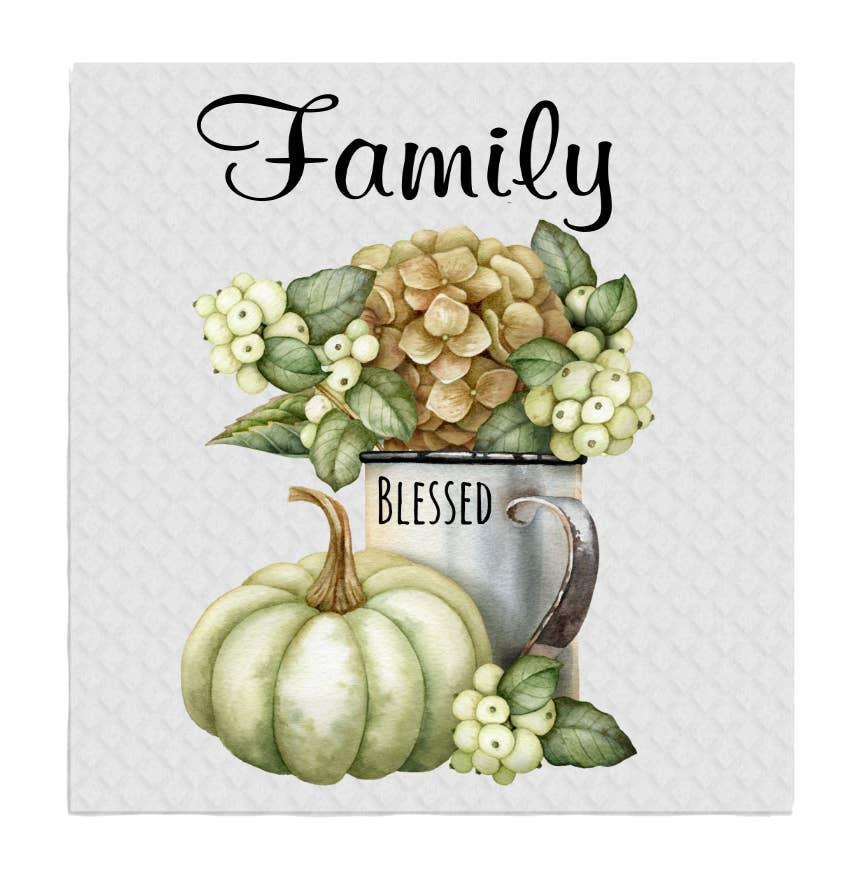 Swedish Sponge Dish Cloth Family Fall Pumpkin Autumn