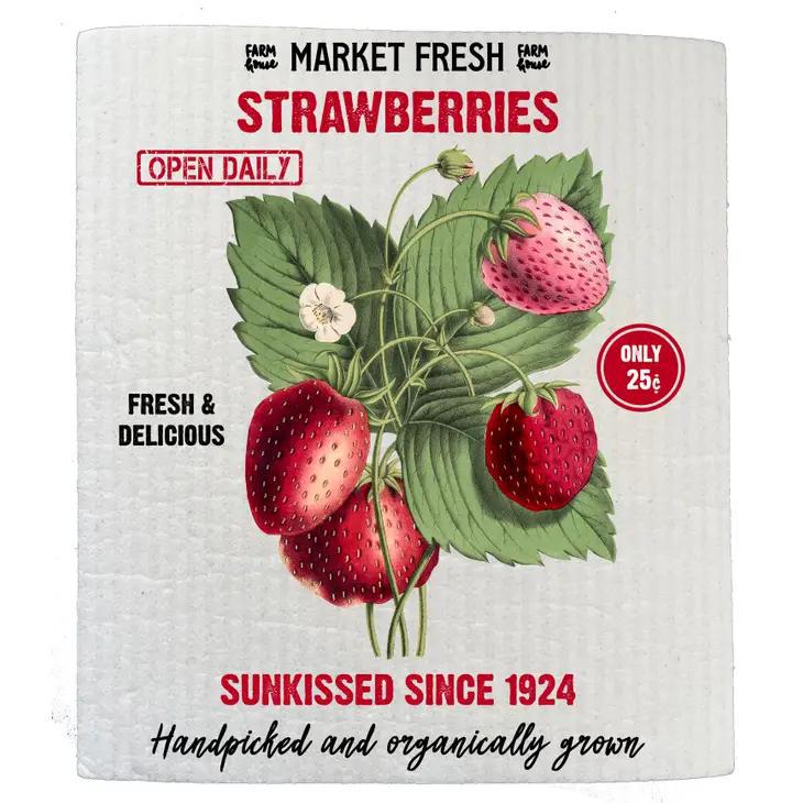 Swedish Sponge Dish Cloth | Farm Fresh Summer Strawberries