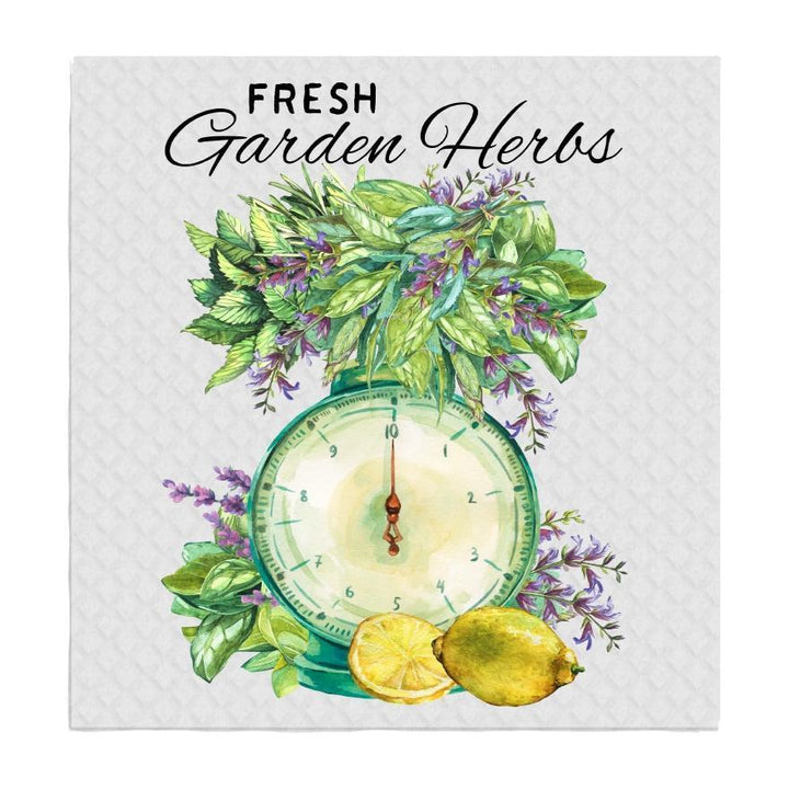 Swedish Sponge Dish Cloth Fresh Garden Herbs