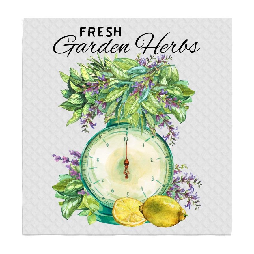 Swedish Sponge Dish Cloth Fresh Garden Herbs