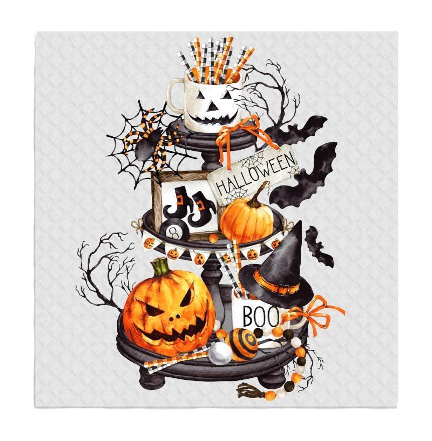 Swedish Sponge Dish Cloth Halloween Tiers