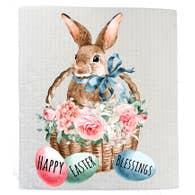 Swedish Sponge Dish Cloth | Happy Easter Blessing Bunny