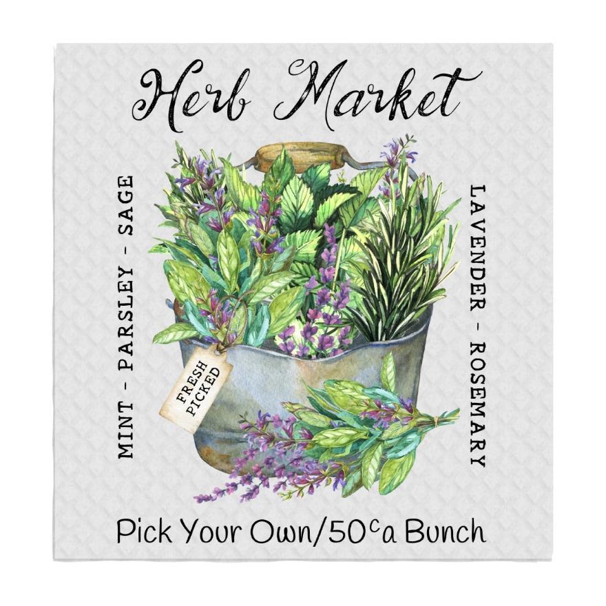 Swedish Sponge Dish Cloth Herb Market