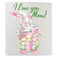 Swedish Sponge Dish Cloth | Mother's Day Gnome "I Love Mom"