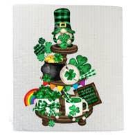 Swedish Sponge Dish Cloth | St Patrick's Day Gnome 3 Tier Tray