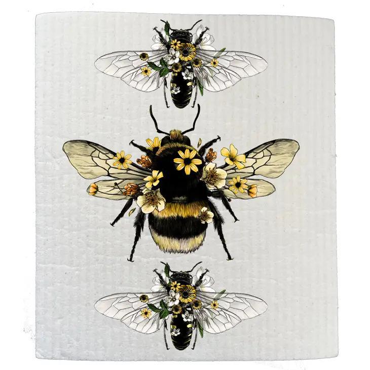 Swedish Sponge Dish Cloth | Vintage Bees Flowers