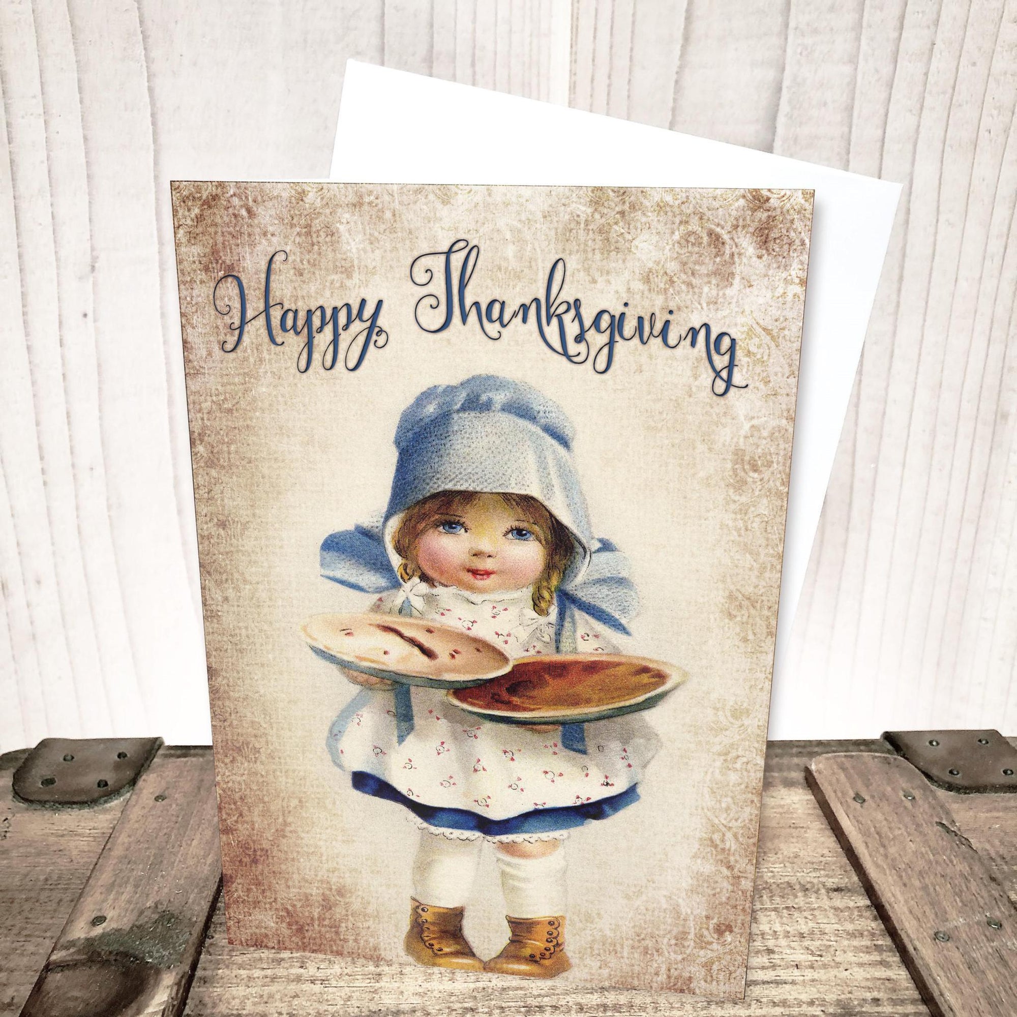 Sweet Girl Thanksgiving Card by Yesterday's Best