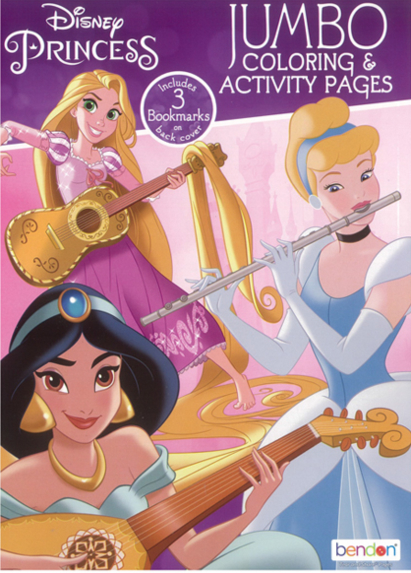 Tangled, Cinderella, Aladin Princess Coloring Book