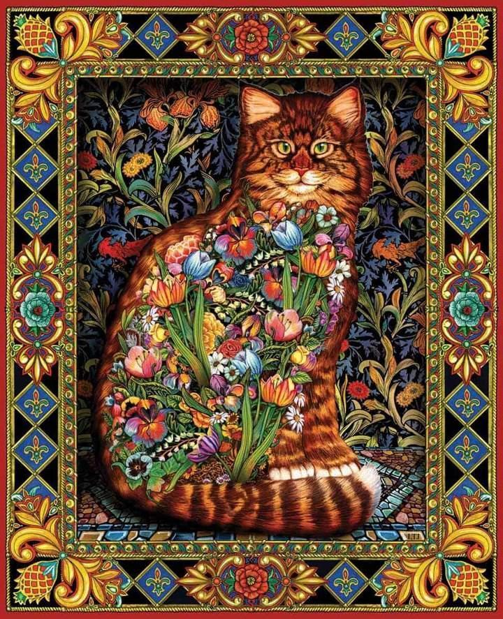 Tapestry Cat 1000 Piece Jigsaw Puzzle