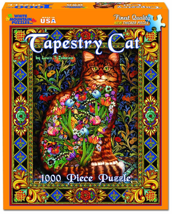 Tapestry Cat 1000 Piece Jigsaw Puzzle by White Mountain Puzzles
