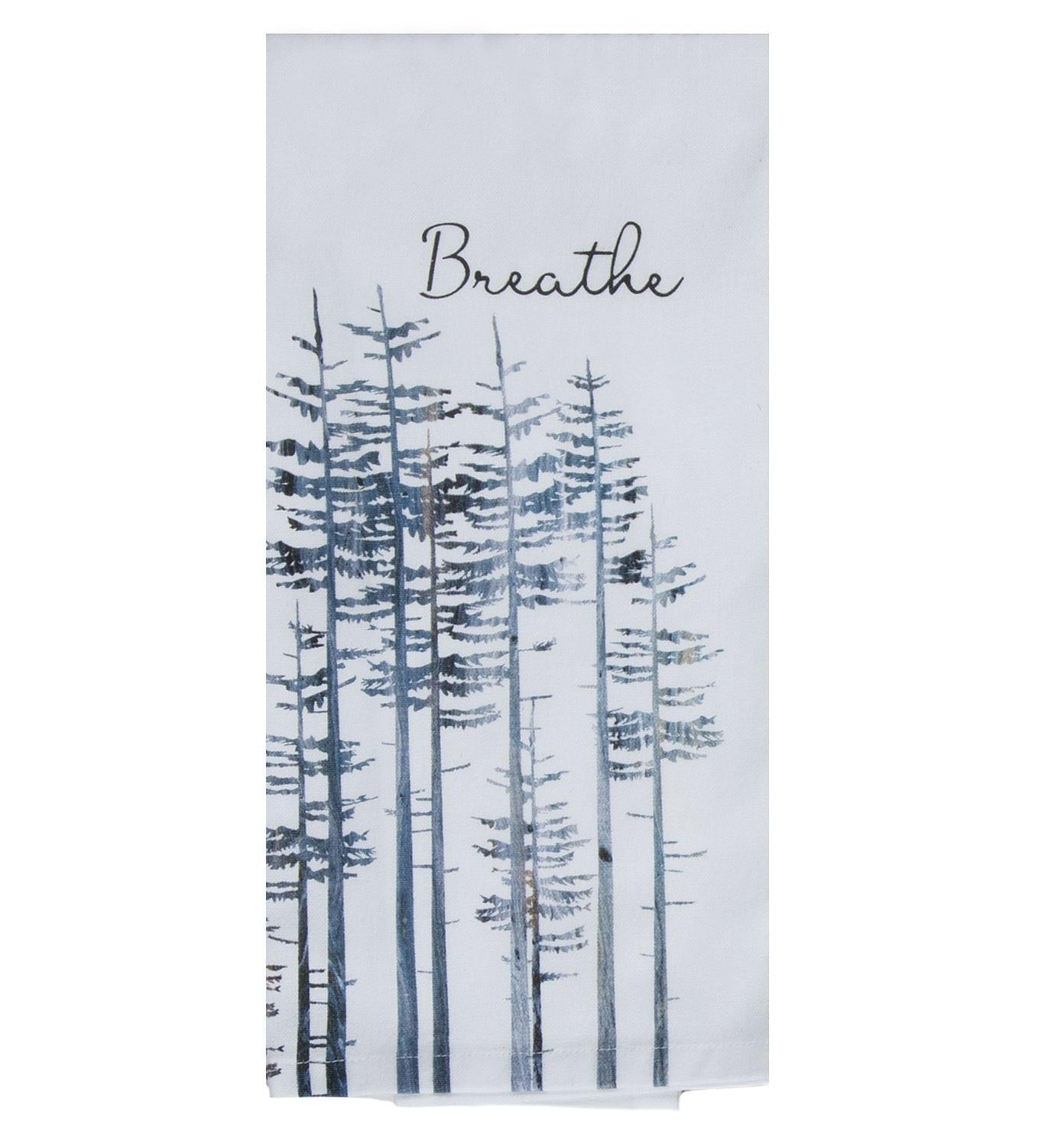Tea Towel Pine Trees "Breathe"