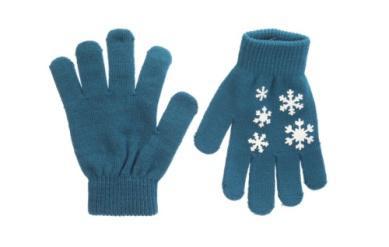 Children's Magic Gripper Gloves | Snowflakes Teal