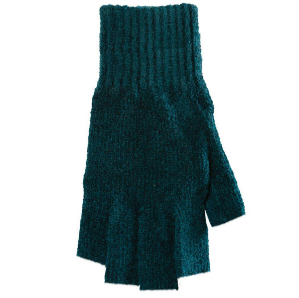 Fingerless Knit Gloves Teal