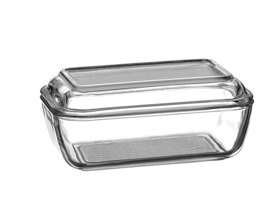 Tempered Clear Glass Butter Dish