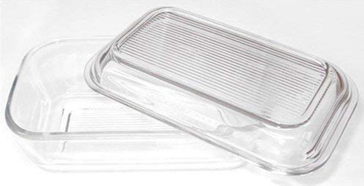 Tempered Clear Glass Butter Dish
