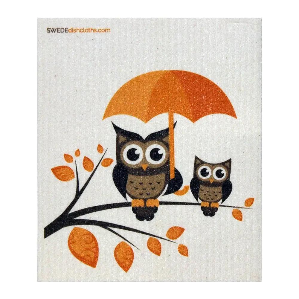 The Original SWEDEdishcloth | Owls with Umbrella