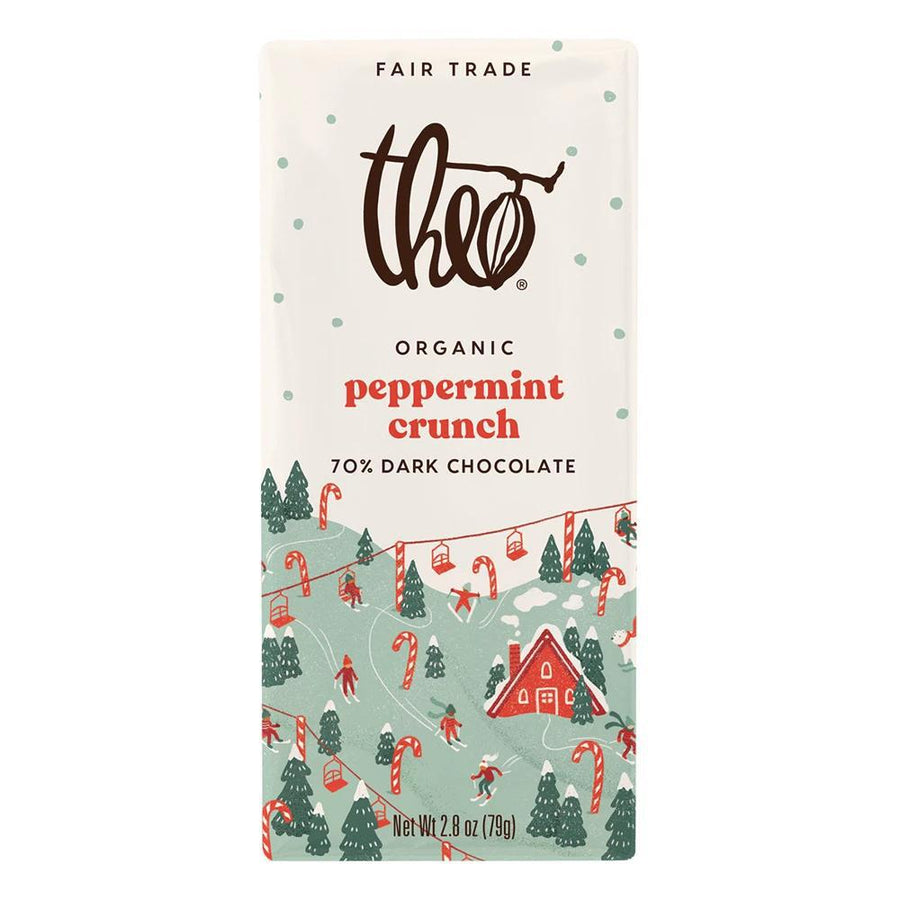 Theo 70% Dark Chocolate Peppermint Crunch Bar