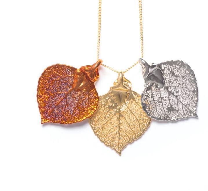 Triple Aspen Leaf Necklace