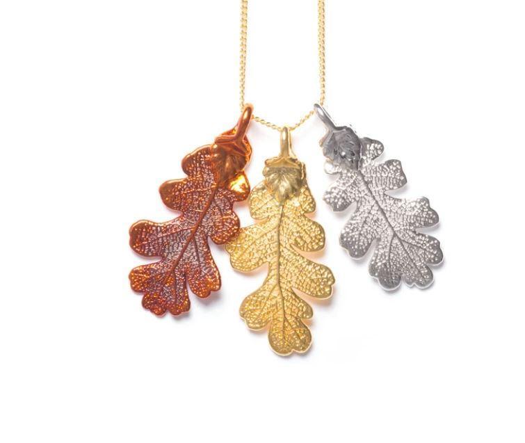 Triple Oak Leaf Necklace