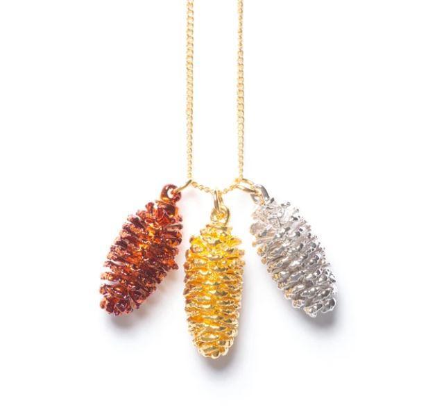 Triple Pine Cone Necklace