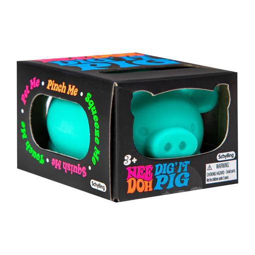 Nee Doh Dig It Pig Fidget Toy Turquoise