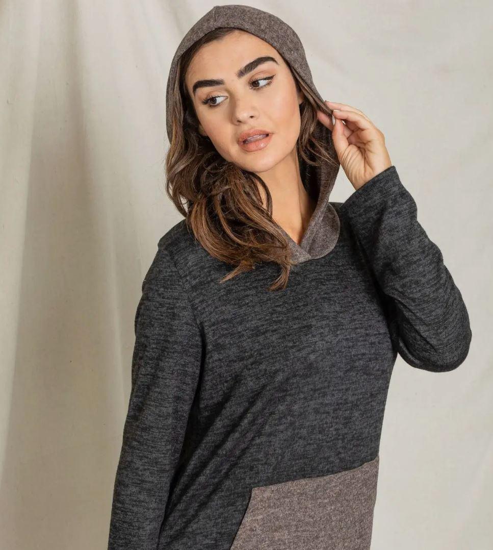 Two Tone Hoodie with Pocket