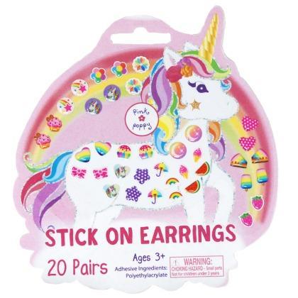 Unicorn Sweets Stick On Earrings 20 Pairs